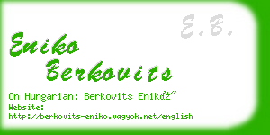 eniko berkovits business card